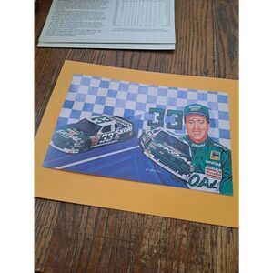 1990 Harry Gant Skull Bandit #33 Sam Bass Art NASCAR Driver Card 11x7 Food Lion